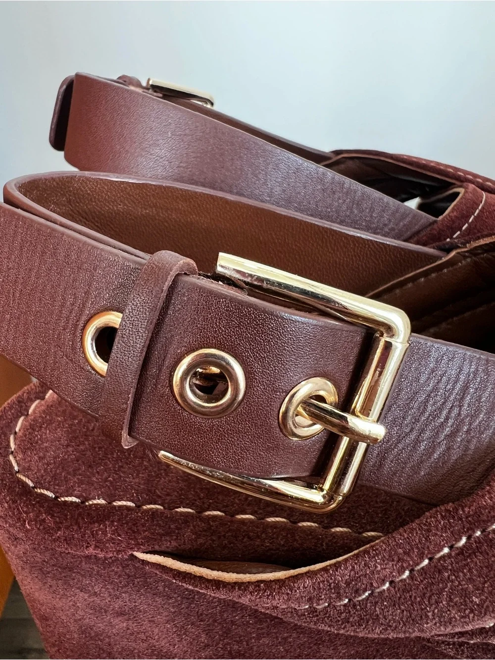 NWT & Box Free People Platform Suede Sandals in Cathay Spice for Women